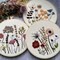 Harimau 3 Pack Embroidery Kit for Beginners , Floral Plant Pattern,Cross Stitch Kits Set , Including Stamped Embroidery Cloth with 3 Embroidery Hoops, Color Threads and Tools (Flower)